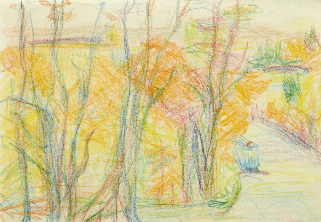 Sigismund Righini: Im Park, 1929, Farbstift auf Papier, Inv.Nr. SR 493. Foto: Reto Pedrini © Stiftung Righini-Fries Zürich Sigismund Righini: Im Park, 1929, Farbstift auf Papier, Inv.Nr. SR 493. Foto: Reto Pedrini © Stiftung Righini-Fries Zürich