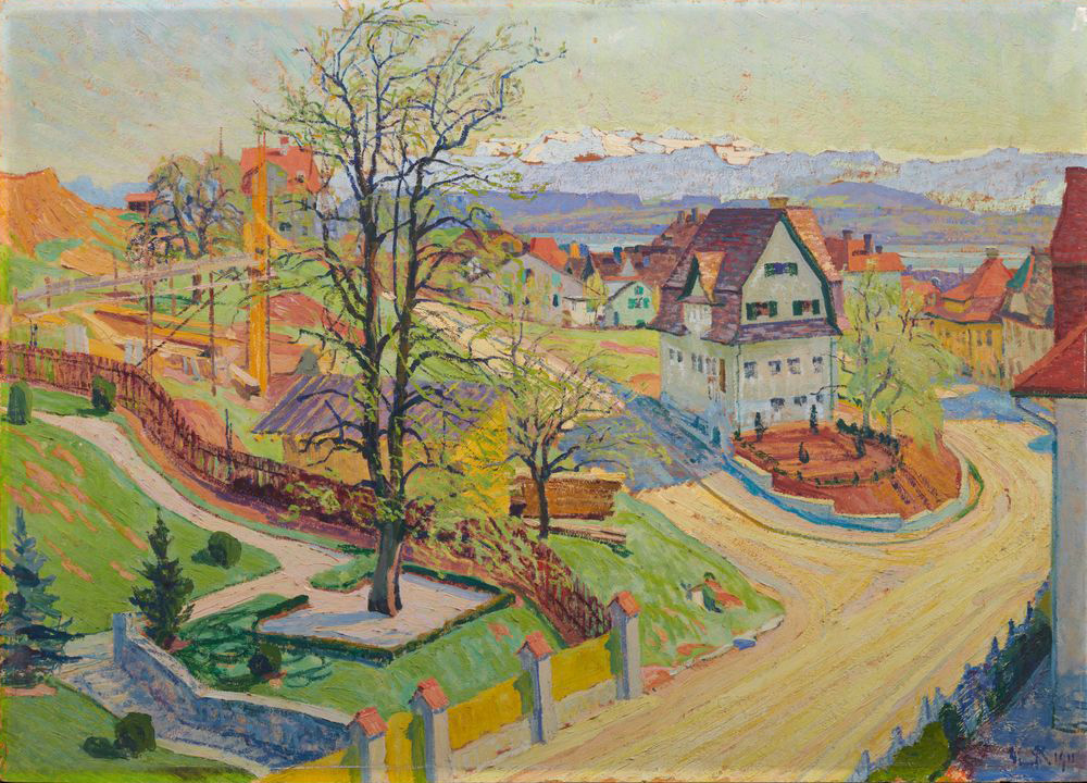 Sigismund Righini: Die Strassen. Les Rues, 1911, Öl auf Karton, Inv.Nr. SR 318. Foto: Reto Pedrini © Stiftung Righini-Fries Zürich Sigismund Righini: Die Strassen. Les Rues, 1911, Öl auf Karton, Inv.Nr. SR 318. Foto: Reto Pedrini © Stiftung Righini-Fries Zürich