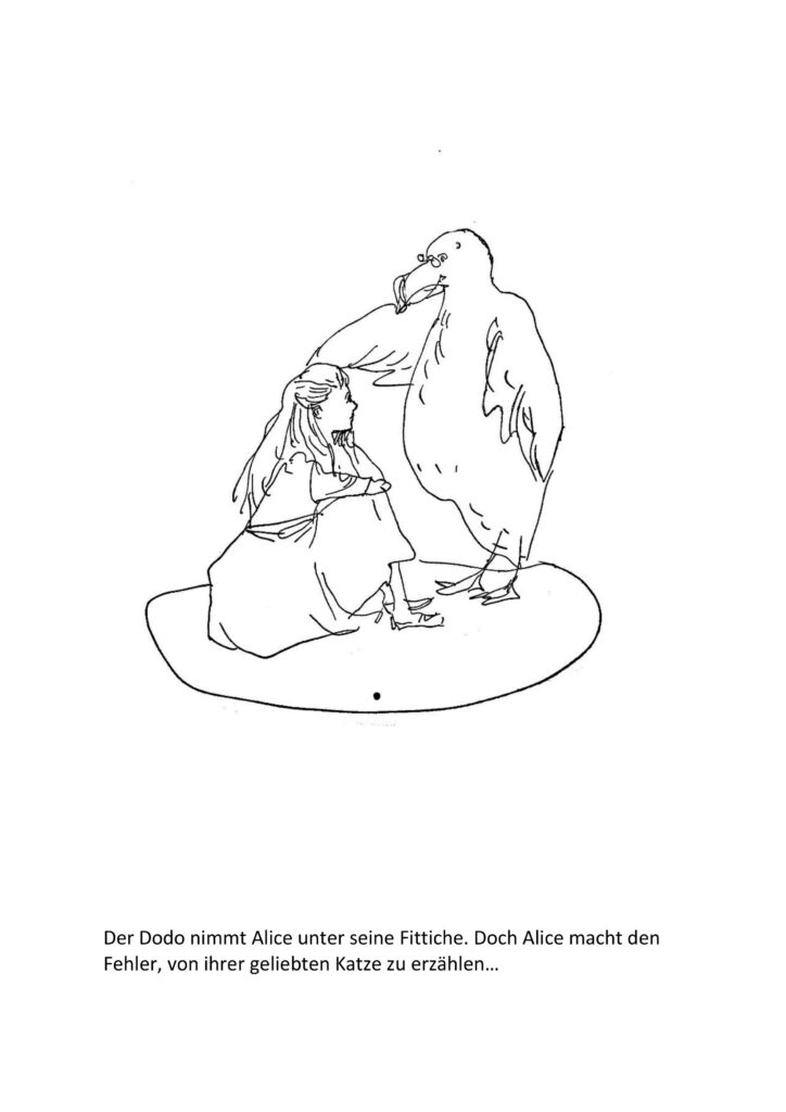 Illustration zu "Alice im Wunderland" von Hanny Fries, Text von Susanna Tschui © Stiftung Righini-Fries Zürich