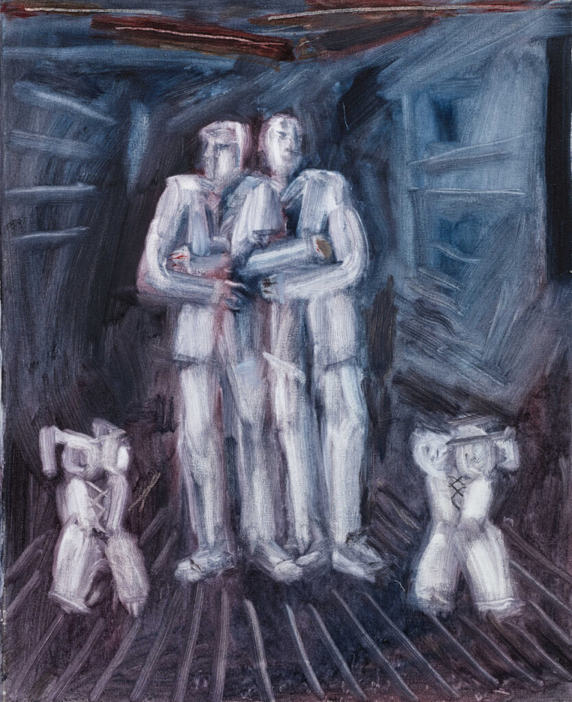 Hanny Fries: Traum. Die Männer mit den Büsten III, Öl auf Leinwand, Inv.Nr. HF 83. Foto: Reto Pedrini © Stiftung Righini-Fries Zürich Hanny Fries: Traum. Die Männer mit den Büsten III, Öl auf Leinwand, Inv.Nr. HF 83. Foto: Reto Pedrini © Stiftung Righini-Fries Zürich