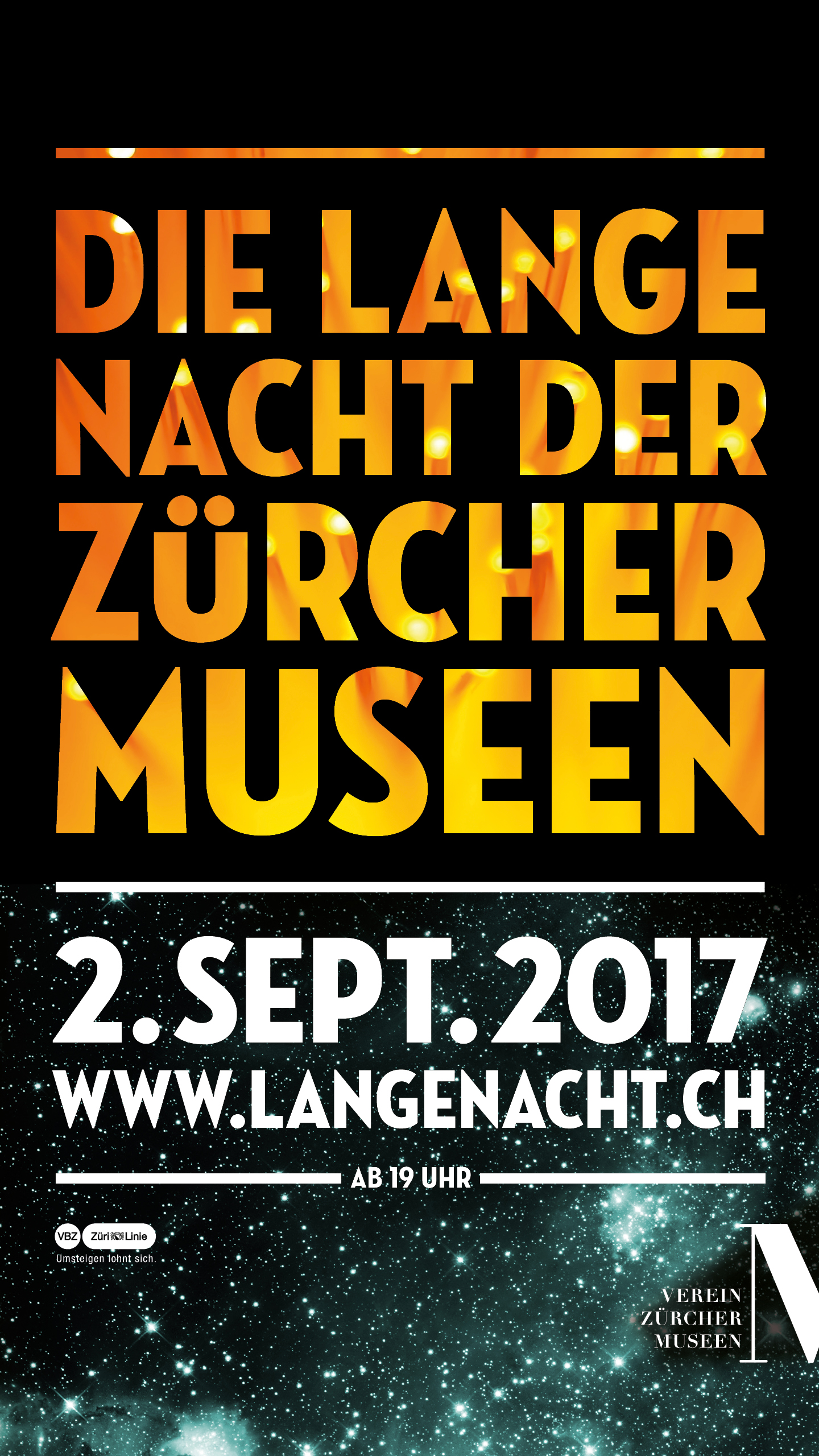Plakat zur Langen Nacht 2017 © Verein Zürcher Museen
