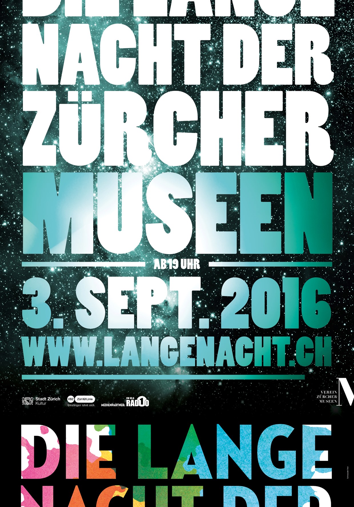 Plakat zur Langen Nacht 2016 © Verein Zürcher Museen