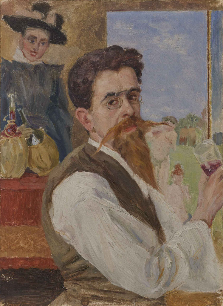 Sigismund Righini: Selbstbildnis im Wirtshaus (26 Jahre), 1896, Öl auf Karton, Inv.Nr. SR 334. Foto: Reto Pedrini © Stiftung Righini-Fries Zürich Sigismund Righini: Selbstbildnis im Wirtshaus (26 Jahre), 1896, Öl auf Karton, Inv.Nr. SR 334. Foto: Reto Pedrini © Stiftung Righini-Fries Zürich