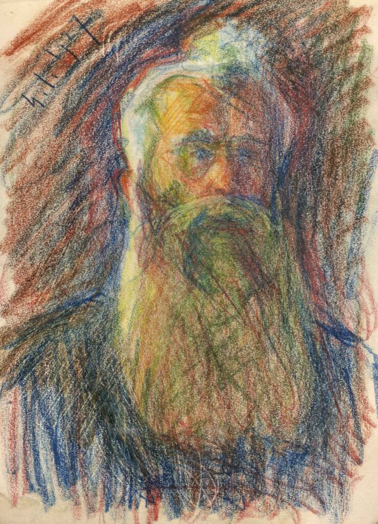 Sigismund Righini: Selbstbildnis (57 Jahre), Farbstift auf Papier, 1927, Inv.Nr. SR SB 19.1. Foto: Reto Pedrini © Stiftung Righini-Fries, Zürich Sigismund Righini: Selbstbildnis (57 Jahre), Farbstift auf Papier, 1927, Inv.Nr. SR SB 19.1. Foto: Reto Pedrini © Stiftung Righini-Fries, Zürich