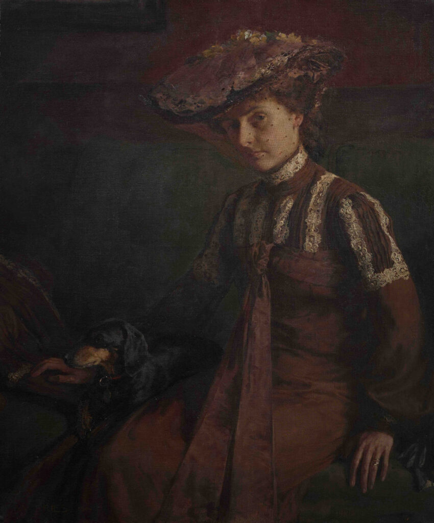 Willy Fries: Dame mit Dackel, Öl auf Leinwand, 1904, Inv.Nr. WF 31. Foto: Reto Pedrini © Stiftung Righini-Fries Zürich Willy Fries: Dame mit Dackel, Öl auf Leinwand, 1904, Inv.Nr. WF 31. Foto: Reto Pedrini © Stiftung Righini-Fries Zürich