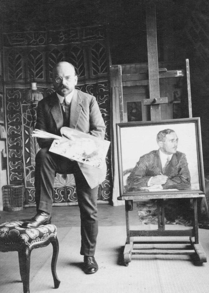 Willy Fries im Atelier, um 1920. Foto von unbekannt © Stiftung Righini-Fries Zürich