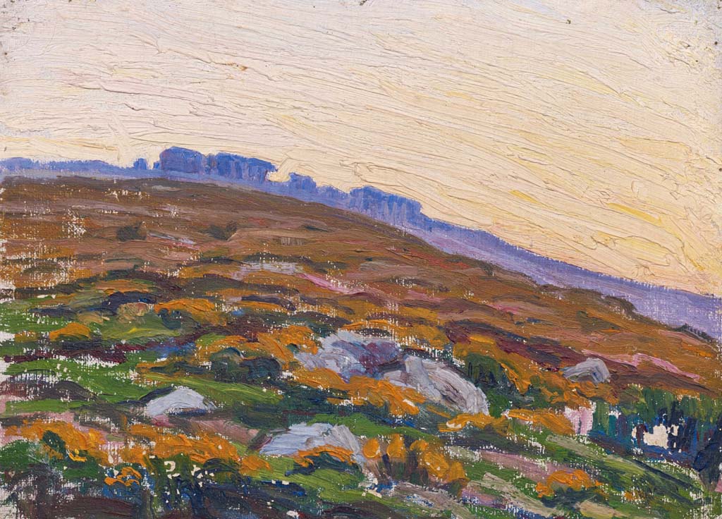 Sigismund Righini: Belstone Tor. Moor abends, 1910, Öl auf Leinwand, Inv.Nr. SR 66. Foto: Reto Pedrini © Stiftung Righini-Fries, Zürich