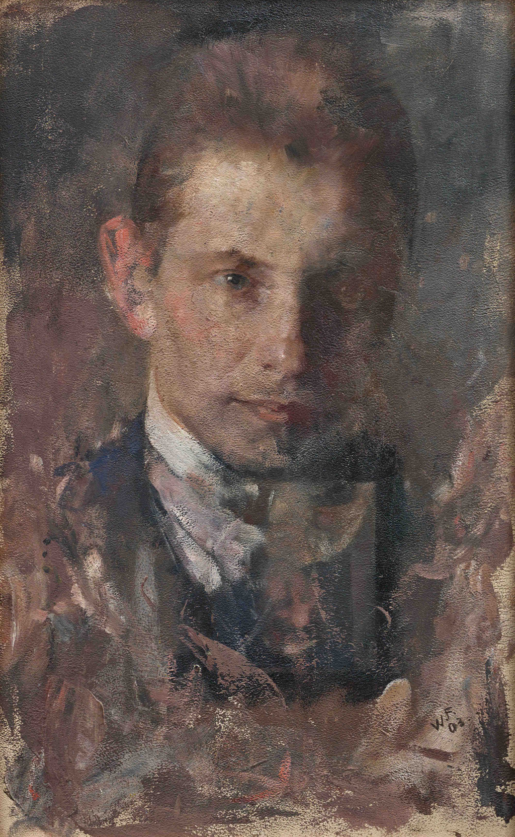 Willy Fries: Porträtstudie, 1903, Öl auf Karton, Inv.Nr. WF 181. Foto: Reto Pedrini © Stiftung Righini-Fries, Zürich