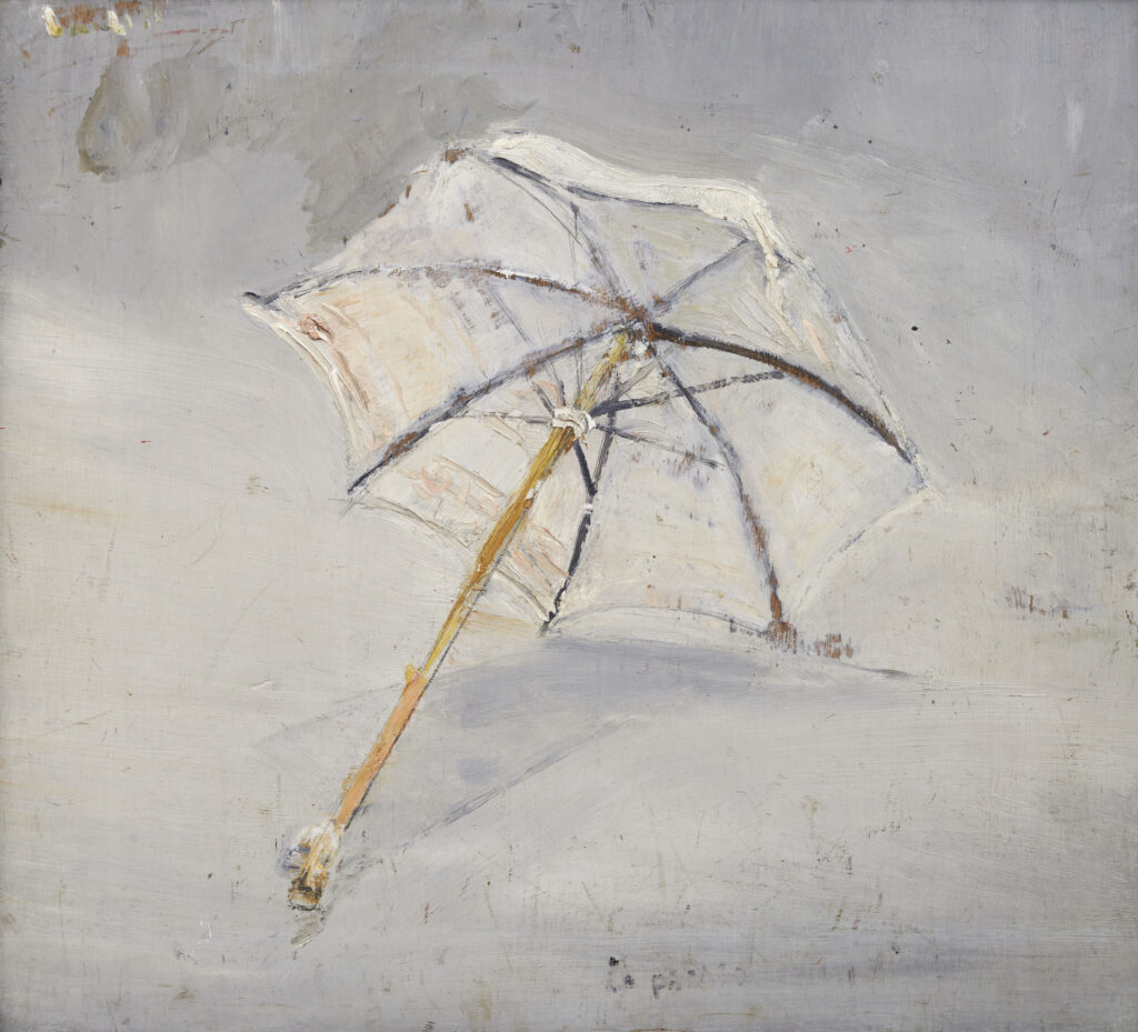 Varlin: Parasol de ma mère, 1938, Öl auf Sperrholz, Kat. 242. Foto: Reto Pedrini © P. Guggenheim, Bondo. Varlin: Parasol de ma mère, 1938, Öl auf Sperrholz, Kat. 242. Foto: Reto Pedrini © P. Guggenheim, Bondo.