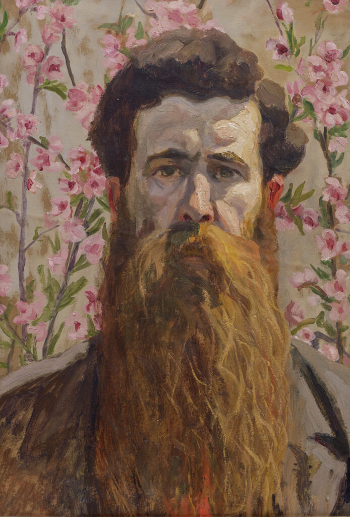 Sigismund Righini: Selbstbildnis vor Blumenhintergrund, um 1908, Öl auf Karton, Inv.Nr. SR 313. Foto: Reto Pedrini © Stiftung Righini-Fries Zürich Sigismund Righini: Selbstbildnis vor Blumenhintergrund, um 1908, Öl auf Karton, Inv.Nr. SR 313. Foto: Reto Pedrini © Stiftung Righini-Fries Zürich