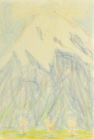 Sigismund Righini: Ohne Titel [Schneeberg im Frühling II], 28.4.1926, Farbstift auf Papier, Inv.Nr. SR 517.2. © Stiftung Righini-Fries Zürich