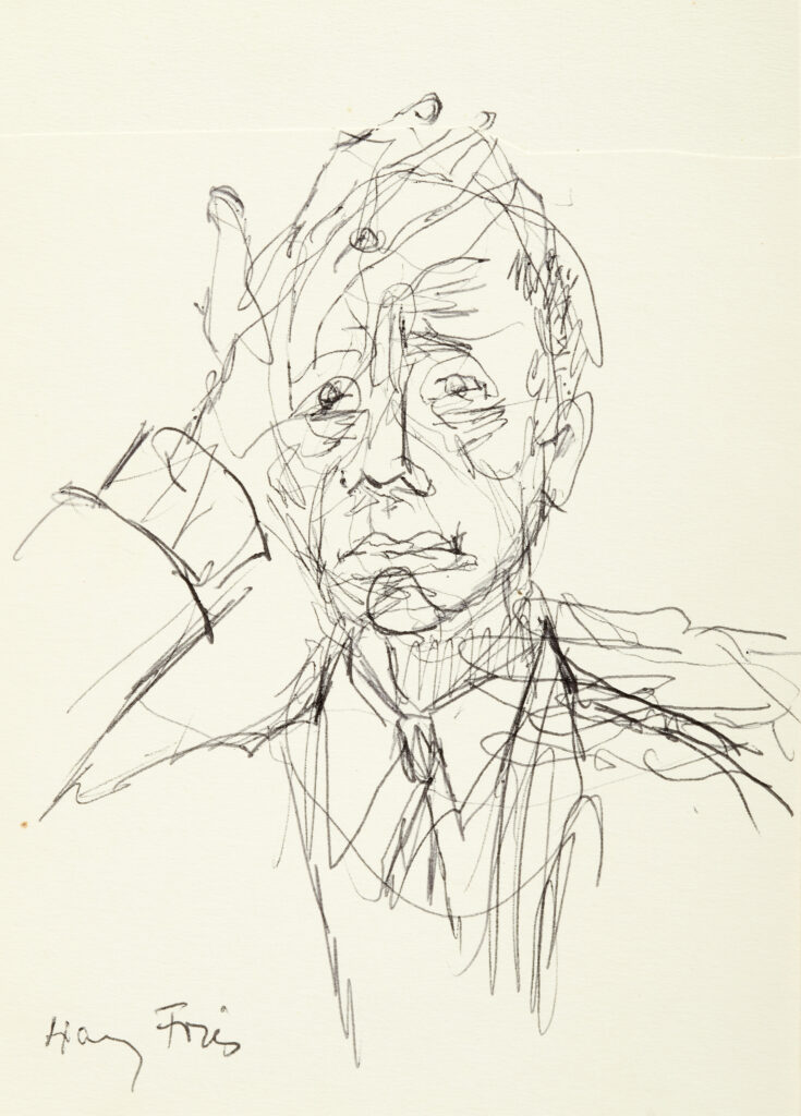 Hanny Fries: James Baldwin, 1965, Kugelschreiber auf Papier, Inv.Nr. HF 881.1. Foto: Reto Pedrini © Stiftung Righini-Fries Zürich
