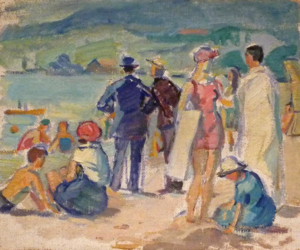 Willy Fries: Strandbad, um 1930, Öl auf Leinwand, Inv.Nr. WF 355. © Stiftung Righini-Fries Zürich Willy Fries: Strandbad, um 1930, Öl auf Leinwand, Inv.Nr. WF 355. © Stiftung Righini-Fries Zürich