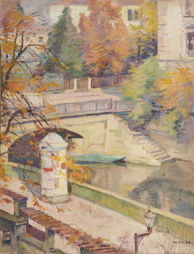 Willy Fries: Schanzengraben im Herbst, um 1930, Öl auf Karton, Inv.Nr. WF 320. Foto: Reto Pedrini. © Stiftung Righini-Fries Zürich Willy Fries: Schanzengraben im Herbst, um 1930, Öl auf Karton, Inv.Nr. WF 320. Foto: Reto Pedrini. © Stiftung Righini-Fries Zürich