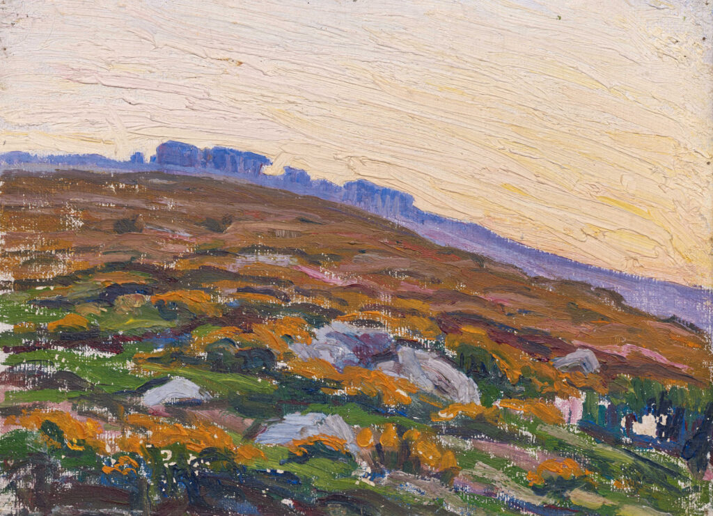 Sigismund Righini: Belstone Tor. Moor abends, 1910, Öl auf Leinwand. Inv.Nr. SR 66. Foto: Reto Pedrini © Stiftung Righini-Fries Zürich