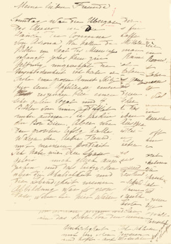 Marianne von Werefkin: Brief an Willy Fries, 23.3.1922 [Poststempel], FA Fries 15 (49.10). Collage © Stiftung Righini-Fries Zürich