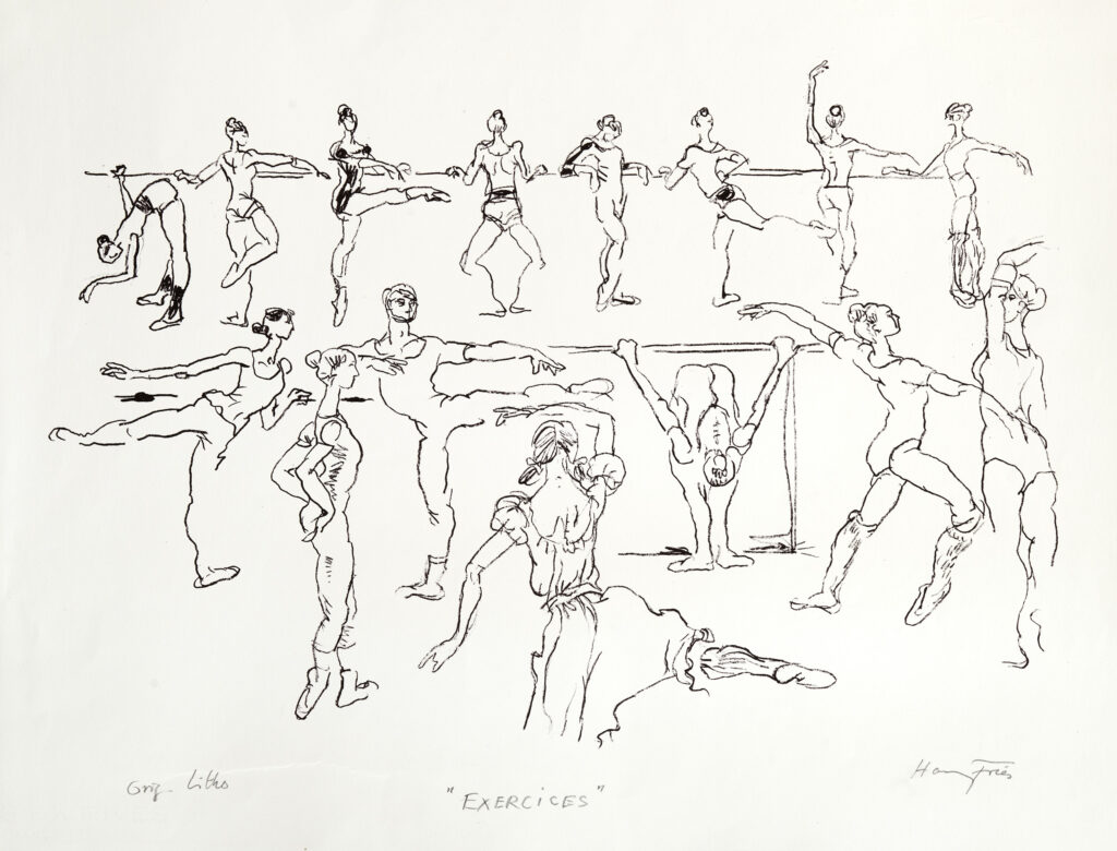 Hanny Fries: Exercices, ohne Datum, Lithografie, Inv.Nr. HF 1011.1. Foto: Reto Pedrini © Stiftung Righini-Fries Zürich Hanny Fries: Exercices, ohne Datum, Lithografie, Inv.Nr. HF 1011.1. Foto: Reto Pedrini © Stiftung Righini-Fries Zürich