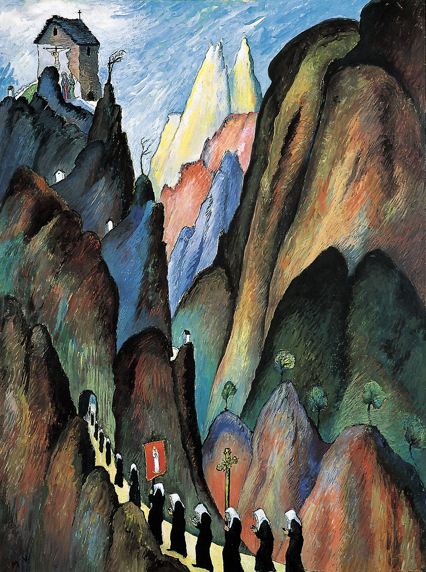 Marianne von Werefkin: Via Crucis II, 1921, Tempera auf Papier auf Karton. © Fondazione Marianne Werefkin Ascona Marianne von Werefkin: Via Crucis II, 1921, Tempera auf Papier auf Karton. © Fondazione Marianne Werefkin Ascona