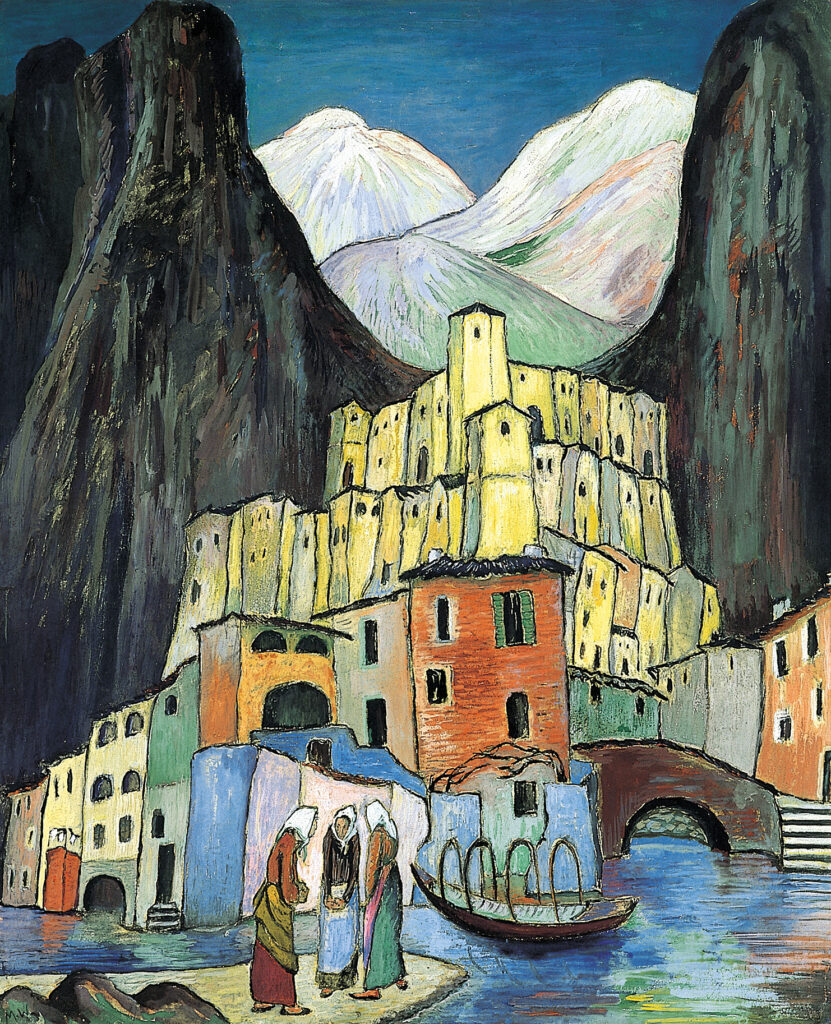 Marianne von Werefkin: La città dolente. Die leidende Stadt, um 1930, Tempera auf Papier auf Karton, 89 x 72.5 cm. © Fondazione Marianne Werefkin Ascona