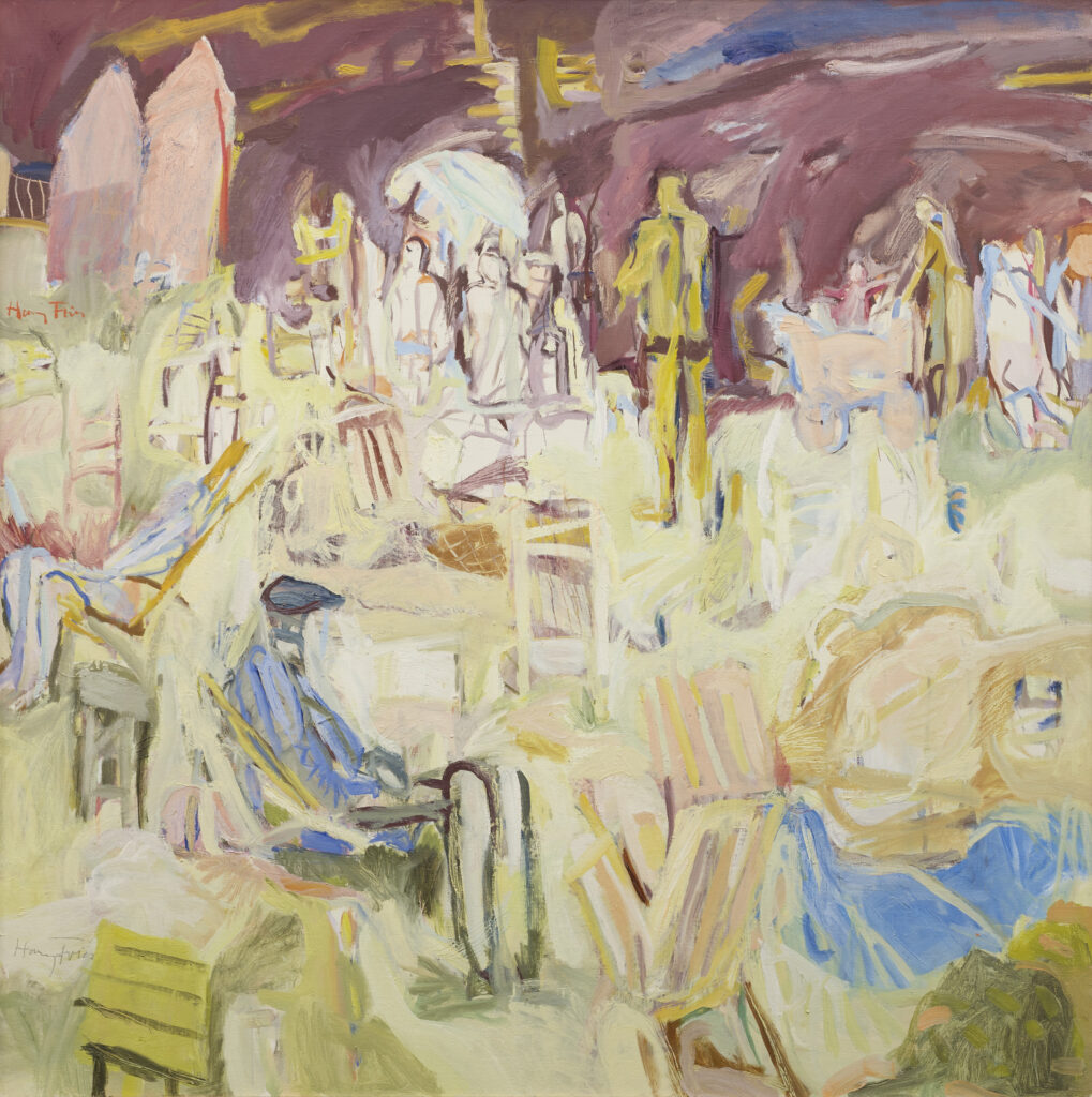 Hanny Fries: Dunkler Strand, um 1983, Öl auf Leinwand, Inv.Nr. HF 62. Foto: Reto Pedrini © Stiftung Righini-Fries Zürich Hanny Fries: Dunkler Strand, um 1983, Öl auf Leinwand, Inv.Nr. HF 62. Foto: Reto Pedrini © Stiftung Righini-Fries Zürich