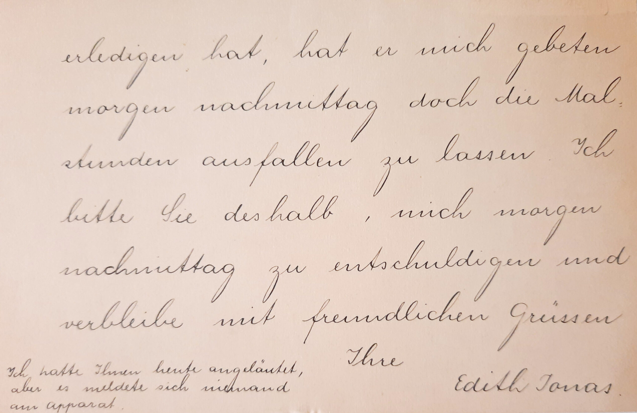Postkarte von Edith Jonas an Willy Fries, 12.6.1930, FA Fries 13 (4). © Stiftung Righini-Fries Zürich Postkarte von Edith Jonas an Willy Fries, 12.6.1930, FA Fries 13 (4). © Stiftung Righini-Fries Zürich