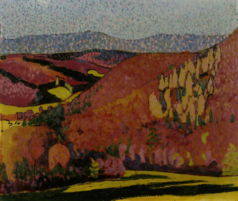 Cuno Amiet: Rote Landschaft, 1905, Öl auf Leinwand, 54 x 64 cm. Foto: SIK-ISEA, Zürich © D. Thalmann, Aarau, Switzerland