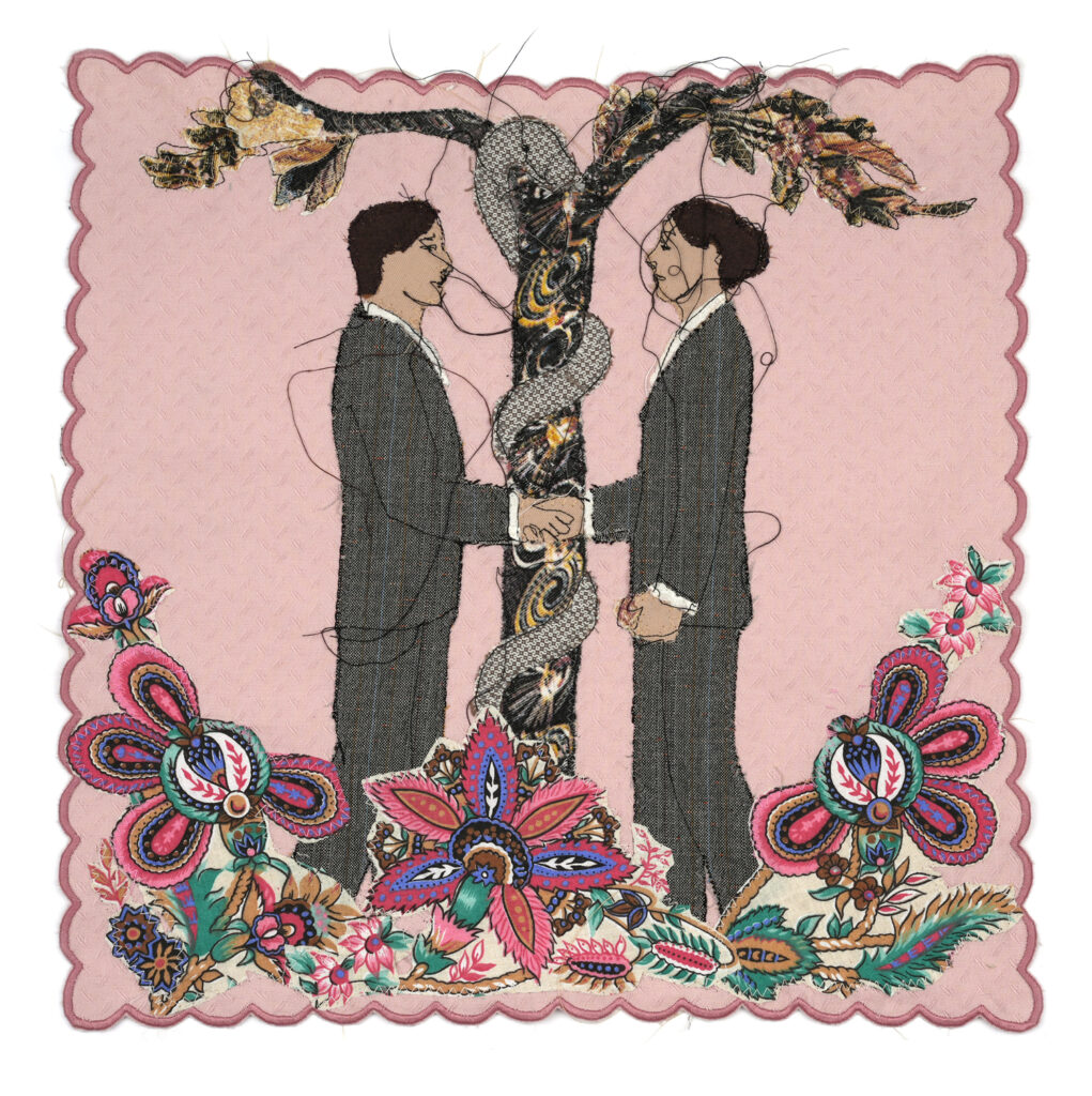 Alina Kopytsia: The Deal, 2024, Textile Collage © Alina Kopytsia Alina Kopytsia: The Deal, 2024, Textile Collage © Alina Kopytsia