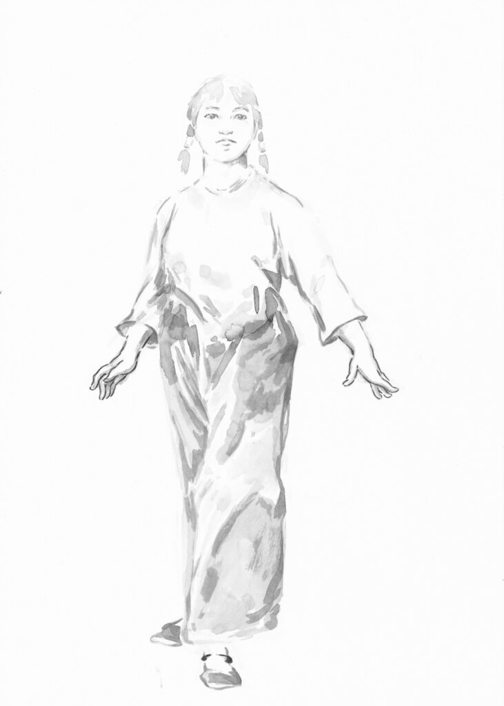 Valentin Rilliet: Ohne Titel, 2024, Tusche auf Papier. Foto: Sebastian Schaub © Valentin Rilliet Valentin Rilliet: Ohne Titel, 2024, Tusche auf Papier. Foto: Sebastian Schaub © Valentin Rilliet