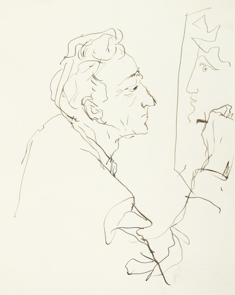 Hanny Fries: Jean Cocteau, 1950, Tusche auf Papier, Inv.Nr. HF 884.1. Foto: Reto Pedrini © Stiftung Righini-Fries Zürich Hanny Fries: Jean Cocteau, 1950, Tusche auf Papier, Inv.Nr. HF 884.1. Foto: Reto Pedrini © Stiftung Righini-Fries Zürich