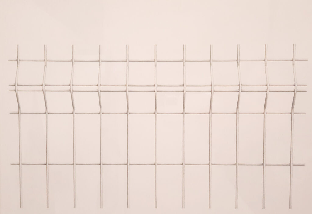 Jorim E. Huber: Fence, 2024, Bleistift auf Papier © Jorim E. Huber