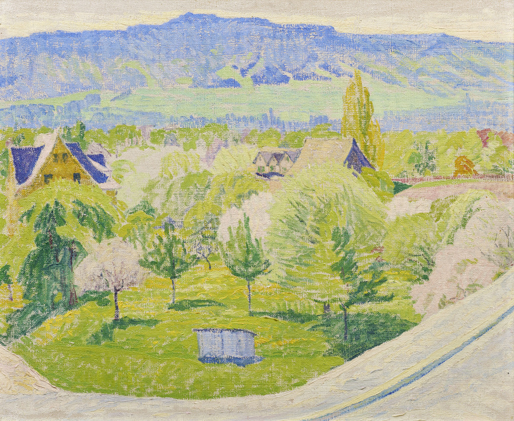 Sigismund Righini: Im Mai [Blick vom Dolder Richtung Uetliberg], 1910, Öl auf Leinwand, Inv.Nr. SR 319. Foto: Reto Pedrini © Stiftung Righini-Fries Zürich