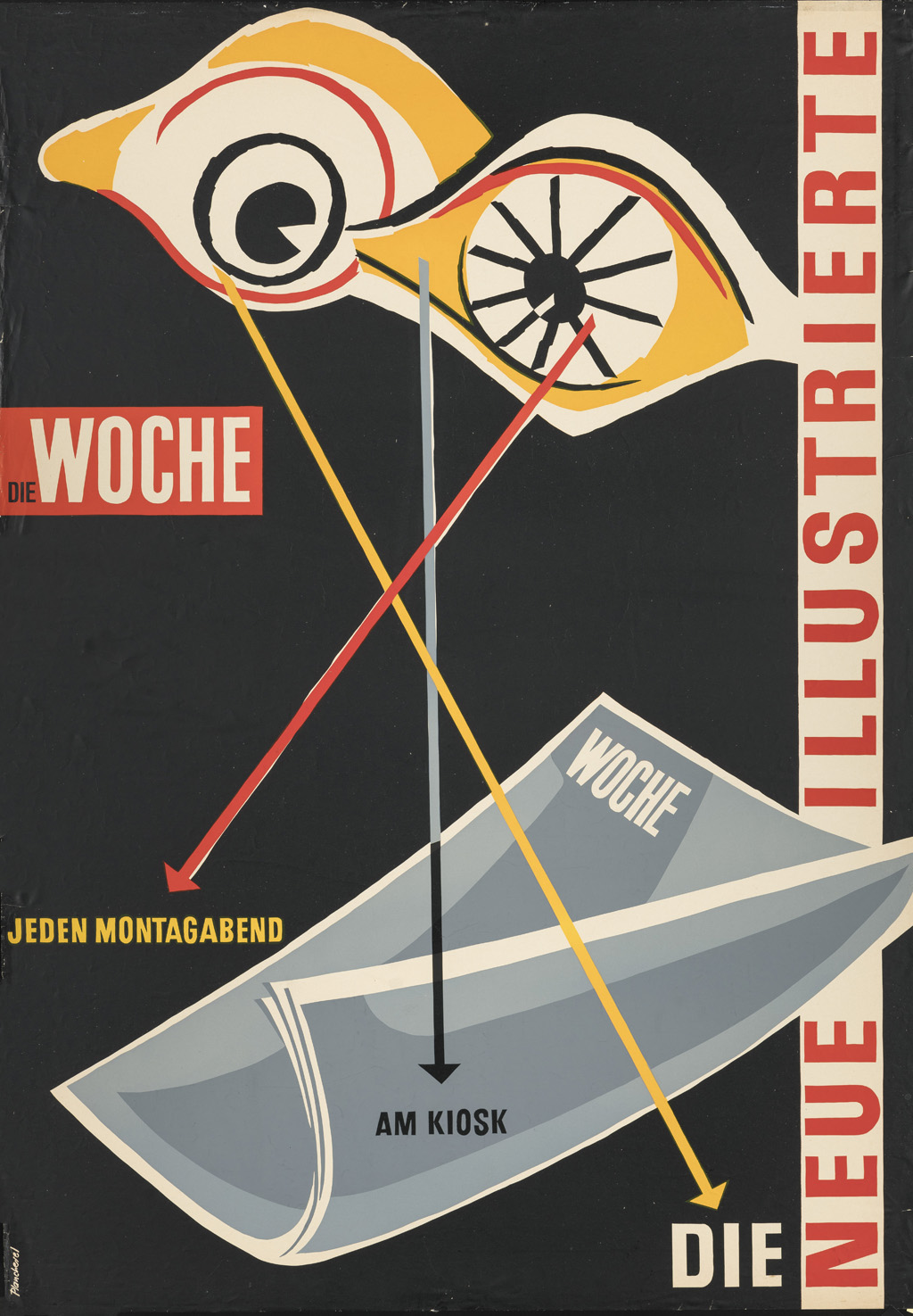 Jacques Plancherel: Plakat «Die Woche», 1951, Linoldruck. Foto: Museum für Gestaltung Zürich, Plakatsammlung, ZHdK