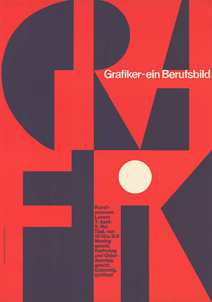 Jacques Plancherel: Plakat «Grafiker – ein Berufsbild», 1957, Linoldruck.