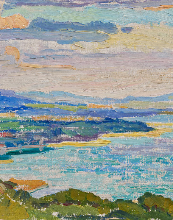 Sigismund Righini: Am See, um 1907, Öl auf Leinwand (Ausschnitt). Foto: Reto Pedrini © Stiftung Righini-Fries Zürich Sigismund Righini: Am See, um 1907, Öl auf Leinwand (Ausschnitt). Foto: Reto Pedrini © Stiftung Righini-Fries Zürich