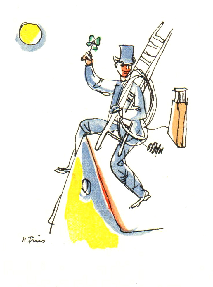 Hanny Fries: Neujahrskarte, ohne Datum, Aquarell und Tusche auf Papier. © Stiftung Righini-Fries Zürich Hanny Fries: Neujahrskarte, ohne Datum, Aquarell und Tusche auf Papier. © Stiftung Righini-Fries Zürich