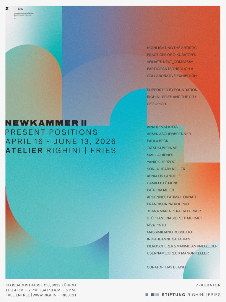 Ausstellungsplakat Atelier Righini Fries 2026 © Itay Blaish