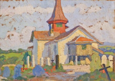 Sigismund Righini: Kirchlein Witikon, 1912, Öl auf Karton, Inv.Nr. SR 94. © Stiftung Righini-Fries Zürich