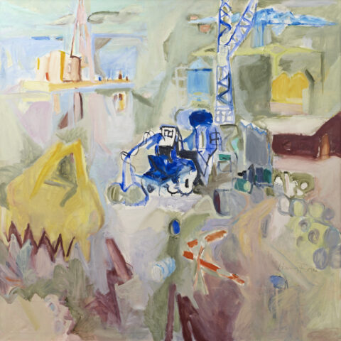 Hanny Fries: Grosse Baustelle abends, 1971, Öl auf Leinwand, Inv.Nr. HF 60. Foto: Reto Pedrini. © Stiftung Righini-Fries Zürich Hanny Fries: Grosse Baustelle abends, 1971, Öl auf Leinwand, Inv.Nr. HF 60. Foto: Reto Pedrini. © Stiftung Righini-Fries Zürich